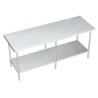 Mesa de Tajo en Isla CON Entrepaño - 2.00 X 0.70 X 0.90 Acero Inoxidable Tipo 304