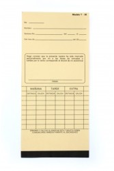 Tarjeta checadora semanal vertical T-3