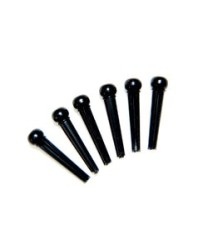 Jimmy Wess Botones GBP-P para Puente de Guitarra Acústica Plástico Negro/Blanco con 6 pzas