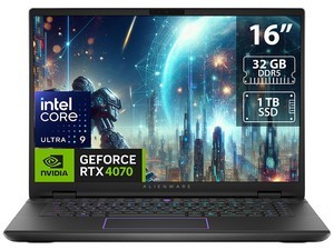 Laptop Gamer Alienware M16 R2: Procesador Intel Core Ultra 9 185H (Hasta 5.1 GHz), Memoria de 32GB DDR5, SSD de 1TB, Pantalla de