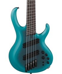 “Exclusiva en Veerkamp Online” Ibanez Bajo Eléctrico 5 Cuerdas BTB605MS-CEM Azul Sombreado con Estuche, Serie BTB Bass Workshop