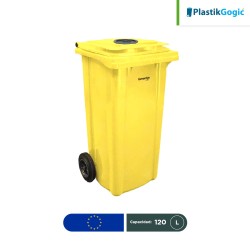 Contenedor con 2 ruedas Tapa perforada Plastik Gogic 120 L