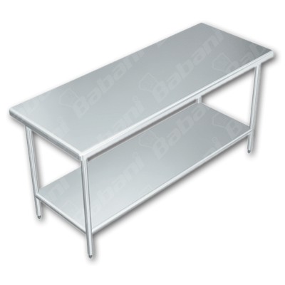 Mesa de Trabajo en Isla CON Entrepaño - 1.00 X 0.70 X 0.90 Acero Inoxidable Tipo 304