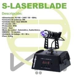 Laser Azul Rotatorio Luces Disco Ray Dmx 300mw Con Dmx S-LASERBLADE