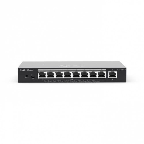 SWITCH RUIJIE GIGABIT ETHERNET RG-ES209GC-P, 9 PUERTOS (8X POE) 10/100/1000MBPS, 120W, 18 GBIT/S, 4000 ENTRADAS – ADMINISTRABLE,