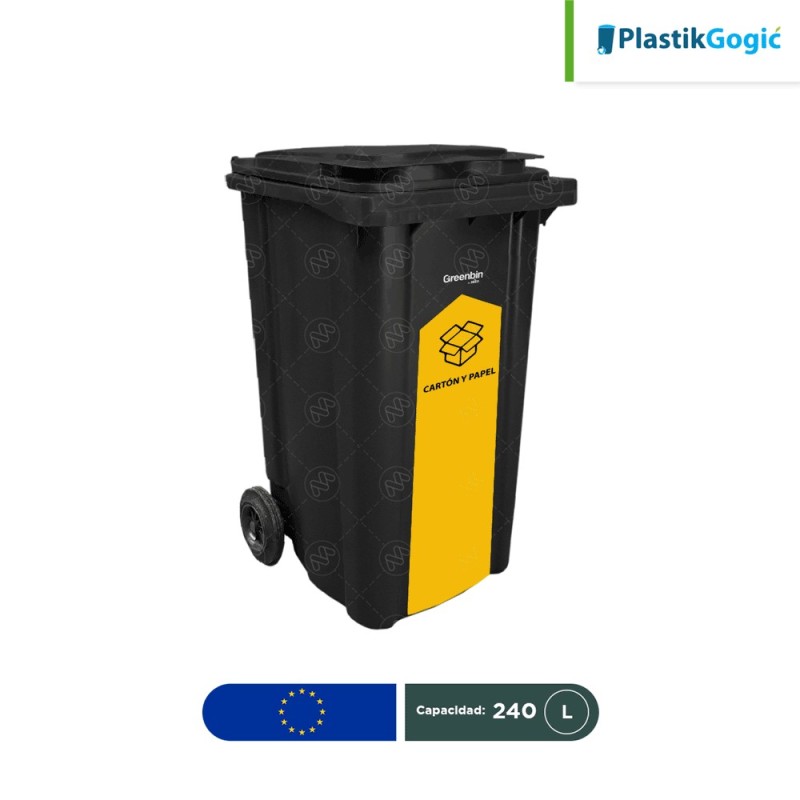 Contenedor con 2 ruedas con identificadores gubernamentales Plastik Gogic 240 L