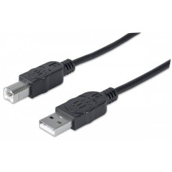 CABLE MANHATTAN USB A MACHO – USB B MACHO, 1 METRO, NEGRO, 306218