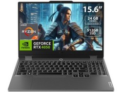 Laptop Lenovo LOQ 9na Gen: Procesador AMD Ryzen 7 7435HS (hasta 4.5 GHz), Memoria de 24GB DDR5, SSD de 512GB, Pantalla de 15.6"