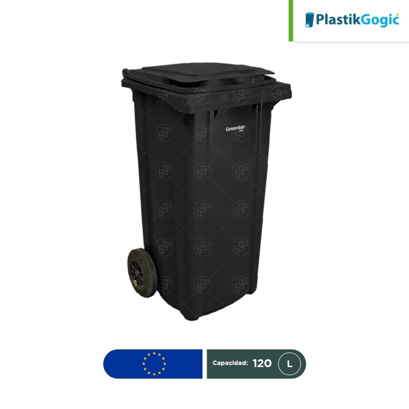 Contenedor con 2 ruedas Gris Oscuro Plastik Gogic 120 L