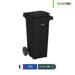 Contenedor con 2 ruedas Negro Greenbin 120 L