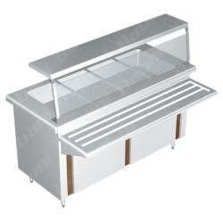 Gabinete Baño María Eléctrico para 3 Insertos - 1.20 X 0.70 X 0.90   Aceto Inoxidable Tipo 304