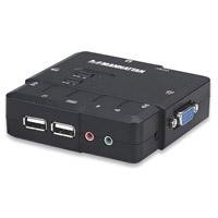 SWITCH KVM MANHATTAN 2 PTOS USB Y 2 PTOSVGA 3.5MM 1600X90...