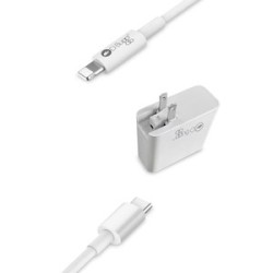 Cargador Dual de Pared Tipo C DBugg 65 Watts / Blanco