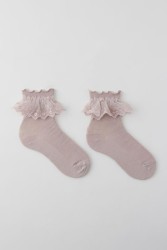 Ruffle Ribbed Crew Sock
