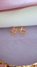 Aretes corazon rosa orbita broquel #134B