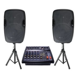 Mezcladora Amp 5.1 Ch Usb Sd Display 2 Bocina Pasiva S-POWERMIX5.1/S-PASSIVE15