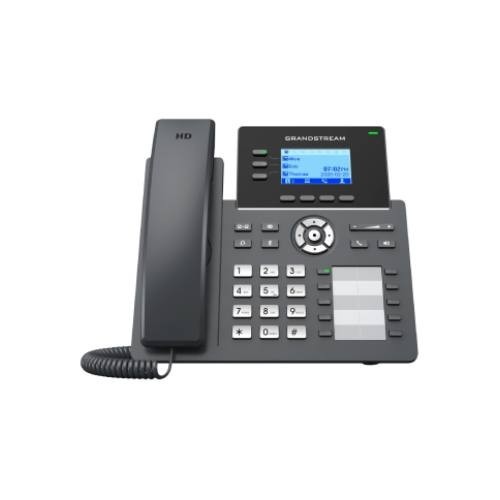 TELÉFONO IP GRANDSTREAM CON PANTALLA 2.21?, ALÁMBRICO, 3 LÍNEAS, ALTAVOZ, NEGRO, GRP2604