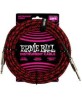 Ernie Ball Cable Braided 6398 Rojo/Negro 7.620 Mts. Recto/Recto