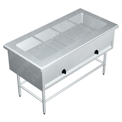 Mesa con Baño María a Gas - 2.10 X 0.70 X 0.90 Acero Inoxidable Tipo 304