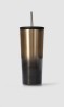 Vaso Con Popote Plateado