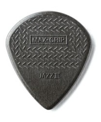 Dunlop Púas Max Grip Jazz III 471R3C(24) 1.38mm, Gris con 10 piezas