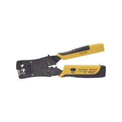 EPCOM PINZA 3 EN 1 PELACABLES/TERMINADO/PROBADOR PARA UTP, NEGRO/AMARILLO, ENCHUFE MODULAR DE PRUEBA PARA RJ45/RJ11/RJ22, EP376C