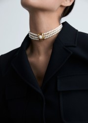Collar triple perlas