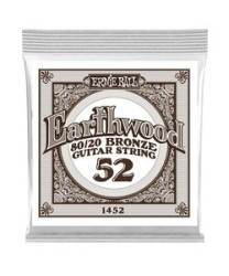 Ernie Ball Cuerda "Earthwood 80/20" 1452(6) para Guitarra Acústica, Calibre 0.052, Bronce