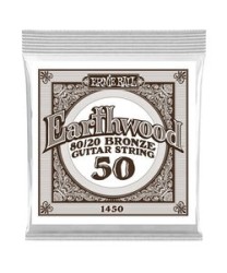 Ernie Ball Cuerda "Earthwood 80/20" 1450(6) para Guitarra Acústica, Calibre 0.050, Bronce