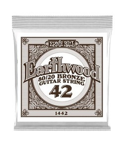 Ernie Ball Cuerda "Earthwood 80/20" 1442(6) para Guitarra Acústica, Calibre 0.042, Bronce