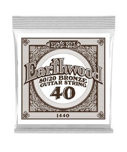 Ernie Ball Cuerda "Earthwood 80/20" 1440(6) para Guitarra Acústica, Calibre 0.040, Bronce