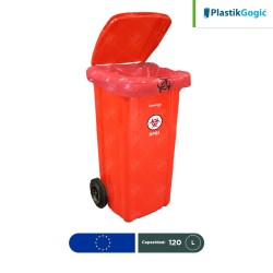Combo contenedor con 2 ruedas Plastik Gogic RPBI 120 L + paquete con 100 bolsas RPBI
