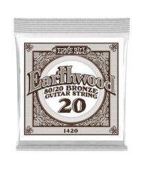 Ernie Ball Cuerda "Earthwood 80/20" 1420(6) para Guitarra Acústica, Calibre 0.020, Bronce