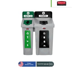 Estación de reciclaje Slim Jim Rubbermaid 23 + 33 Gal