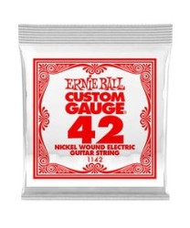 Ernie Ball Cuerda "Custom Gauge" 1142(6) para Guitarra Eléctrica, Calibre 0.042, Nickel
