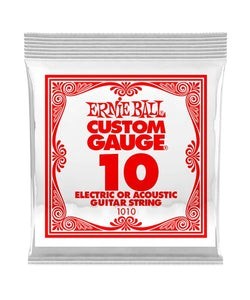 Ernie Ball Cuerda "Custom Gauge" 1010(6) para Guitarra Acústica/Eléctrica, Calibre 0.010, Acero