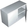 ALACENA CON 2 PUERTAS CORREDIZAS O ABATIBLES CON ENTREPAÑO INTERMEDIO DE LAMINA DE ACERO INOXIDABLE