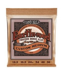 Ernie Ball Encordadura "Earthwood Custom Medium" Phosphor Bronze 2143, Guitarra Acústica, 0.0125-0.056