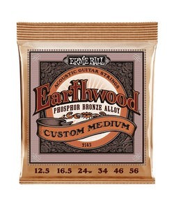 Ernie Ball Encordadura "Earthwood Custom Medium" Phosphor Bronze 2143, Guitarra Acústica, 0.0125-0.056