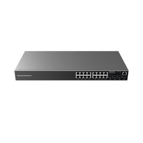 SWITCH GRANDSTREAM GIGABIT ETHERNET GWN7802P, 16 PUERTOS POE+ 100/1000/10000MBPS + 4 PUERTO SFP UPLINK, 240W, 40 GBIT/S, ADMINIS
