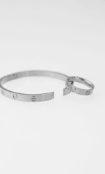 Set Pulsera Y Anillo Plateado