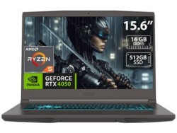 Laptop MSI Thin A15: Procesador AMD Ryzen 5 7535HS (hasta 4.6 GHz), Memoria de 16GB DDR5, SSD de 512GB, Pantalla de 15.6" LED, V