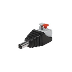 ADAPTADOR TIPO JACK DE 3.5 MM MACHO POLARIZADO DE 12 VCC CON TERMINALES DE PRESIÓN – MODELO JR52X