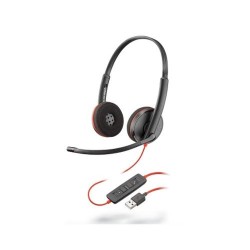 AUDÍFONOS POLY CON MICRÓFONO BINAURAL BLACKWIRE 3220, ALÁMBRICO, USB A, NEGRO, 80S02A6