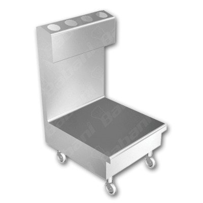 Carro para Charolas y Cubiertos - 0.60 X 0.70 X 0.90 Acero Inoxidable Tipo 441