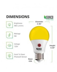 Focos Led Sunco Lighting SCD2DYELLOW2K6PK Luz Cálida/ Mata insectos