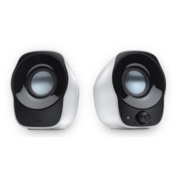 BOCINAS LOGITECH PARA COMPUTADORA STEREO Z120, ALAMBRICO, CANALES DE SALIDA DE AUDIO 2.0, 1.2W RMS, COLOR NEGRO CON BLANCO, 980-