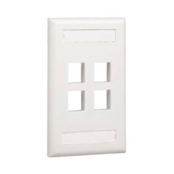 PLACA PARA PARED PANDUIT, 4 PUERTOS, BLANCO, NK4FWHY