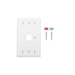 PLACA DE PARED DE 1 PUERTO LINKEDPRO, KEYSTONE, CON ESPACIO PARA ETIQUETA, COLOR BLANCO, LP-FP-21