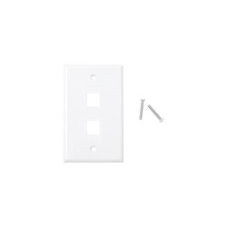 PLACA DE PARED LINKEDPRO DE 2 PUERTOS MARCA KEYSTONE COLOR BLANCO MODELO LP-FP-27